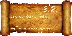Brokes Reményke névjegykártya